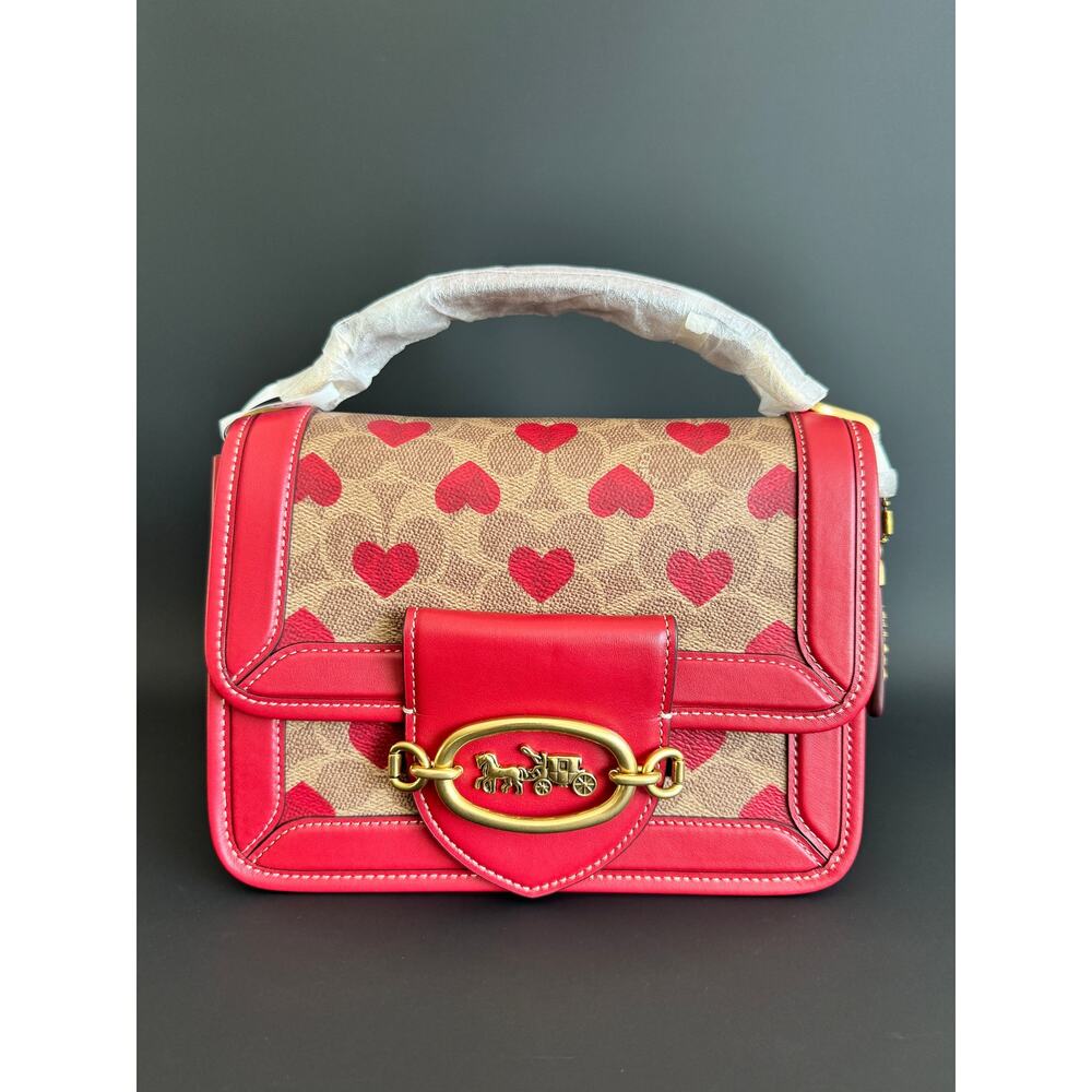 Coach Hero Shoulder Bag With Heart Print CF125